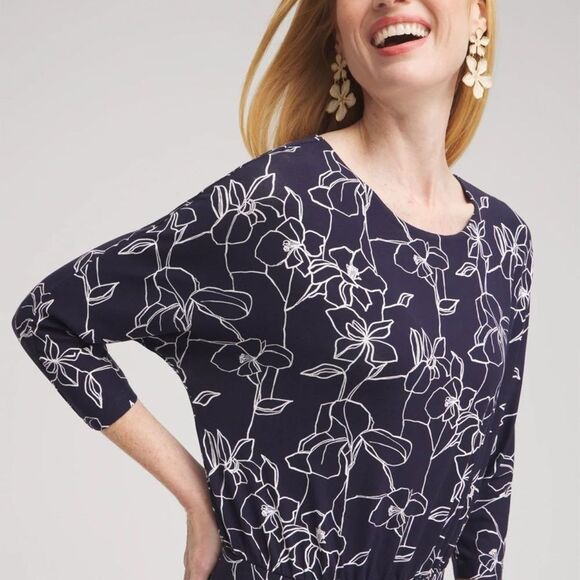 Chico’s The Touch of Cool™ Floral Banded Hem Tee Size XL - Picture 3 of 8